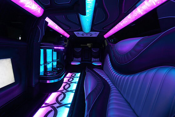 Lansing limo service with neon lights 