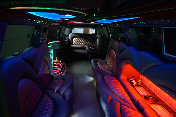 Lansing limousines with beverage area